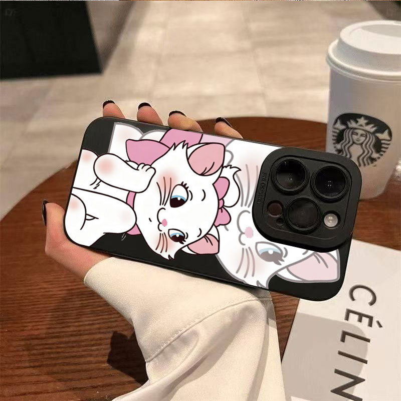 Ốp lưng iPhone hình mèo xinh xắn Ốp máy ảnh silicon - iP 7/8/X/XS/XR/11/12/13/14/15/16/17/Plus/Air/Pro/Max
