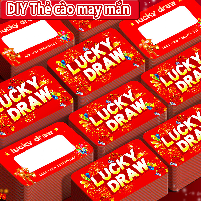 Thẻ cào may mắn trúng thưởng quà tặng sinh nhật trò chơi tương tác party gia đình văn phòng vui nhộn