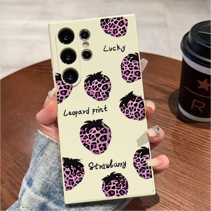 Ốp Điện Thoại Dâu Da Báo Cao Cấp Cho OPPO A5 A6 Pro A3 Pro A3X A16 A17 A57 A6X Ốp lưng TPU Mềm Chống Sốc