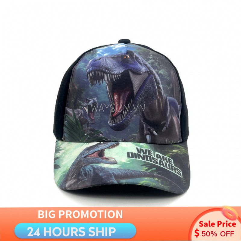 {SẴN SÀNG} Phong cách mới Xuân Hè Kỷ Jura Khủng Long In Hình Mũ Bóng Chày Trẻ Em Tyrannosaurus Rex Mũ Bé Trai Mũ Che Nắng Ngoài Trời