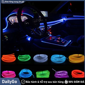 Dây đèn led nội thất 10 màu 5 mét dành cho ô tô Dây đèn led ánh sáng neon,5m,Kết nối USB,Xanh băng