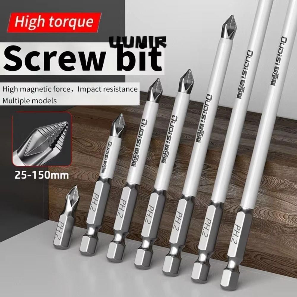 UUMIR 1 / 7 Mũi tuốc nơ vít PH2, Đầu tuốc nơ vít chống trượt chống nước, 25 / 150mm với tuốc nơ vít chữ thập từ tính có độ cứng cao