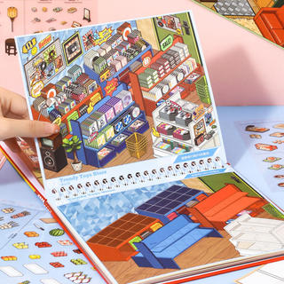 ENWEI 31 Chiếc [Super Stocker Series] Sách Bộ sưu tập nhãn dán phong cảnh 3D quyến rũ dành cho tạp chí Album ảnh Siêu thị Thực phẩm Thiên đường