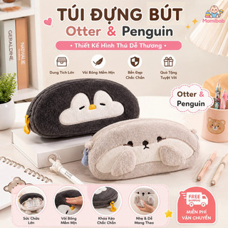 Hộp bút lông hình Otter/Penguin – Dung tích lớn, sang trọng, đáng yêu –Phụ kiện đi học thời trang cho học sinh, quà tặng