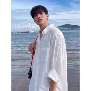 Áo sơ mi pha trộn vải lanh cotton trưởng thành cao cấp phong cách đường phố cổ điển dành cho nam và nữ