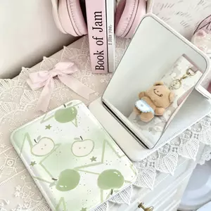 Gương gấp bỏ túi hình trái táo xanh mini 2 mặt siêu nét tiện lợi