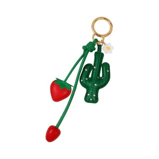 Hoàn Hảo Ngọt Ngào Trái Cây Chìa Khóa Charm Chất Liệu PU Dâu Xương Rồng Trang Trí Mặt Dây Chuyền Xương Rồng Ngọt Hoàn Hảo Cho Trường Học Offic