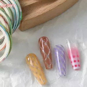 HFSHY 10 Cuộn Băng Sọc Móng Tay Đường Cổ Vũ 3d Móng Tay Nghệ Thuật Dụng Cụ Cuộn Màu Đề Can Móng Tay DIY Đầu Móng Tay Stier Trang Trí VN