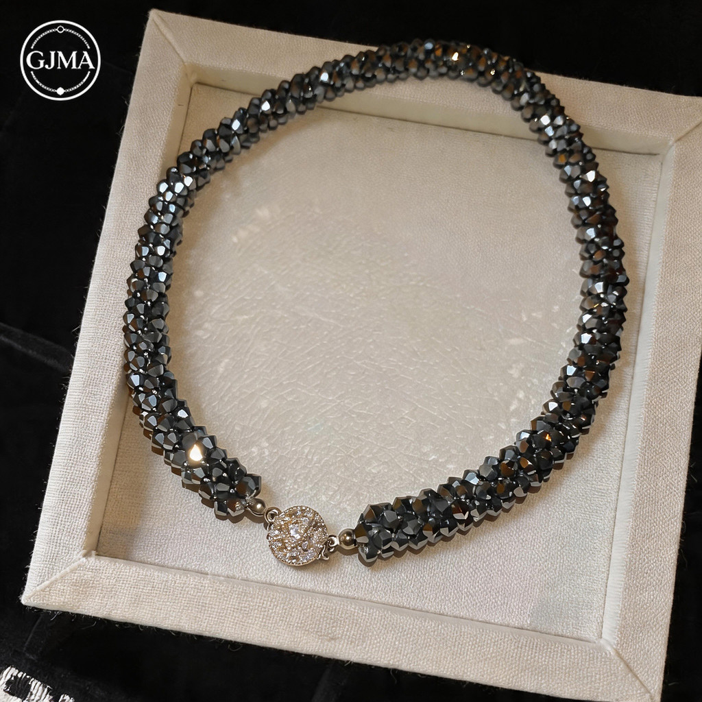 Vòng cổ pha lê đính cườm sang trọng Choker Niche Phụ kiện dây chuyền cổ cao cấp