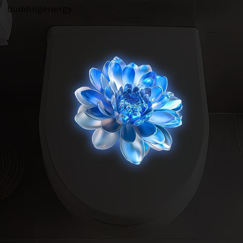 {BUDDI} Glow In The Dark Toilet Flower Stier Đề can dán tường có thể tháo rời bằng hoa dạ quang Trang trí phòng tắm Nhà DIY {buddingenergy}