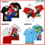 YB1 Super Mario Bros Áo Thun Anime Unisex Tay Ngắn Áo Trẻ Em Người Lớn Đồ Họa Tee 3D Áo Sơ Mi Plus Kích Thước BY1