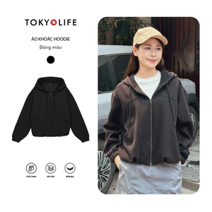 Áo Khoác Hoodie Nữ Mũ Liền Vải Xốp Có Dây Rút Kiểu Dáng Trẻ Trung Năng Động 40004993