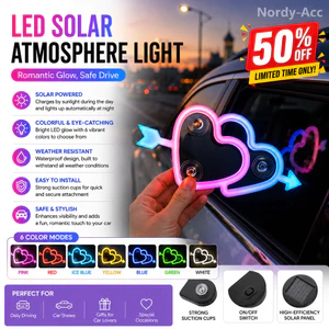 Xe Hình Trái Tim LED Neon Khí Quyển Ánh Sáng Chạy Bằng Năng Lượng Mặt Trời Tam Giác Cửa Sổ Chống Thấm Nước Xung Quanh Đèn Tự Động Trang Trí Nội Thất Phụ Kiện