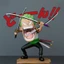 HT2 ONE PIECE Luffy Sanji Roronoa Zoro Starving Trio Trừu Tượng Nhân Vật Hành Động Trang Trí TH2
