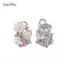 AqToCna 10 Chiếc Năm Cánh Chảy Kim Cương Giả Ngọc Trai Flatba Nút Trang Trí Đám Cưới DIY Quần Áo Thêu Sò Thủ Công Phụ Kiện AqToCna
