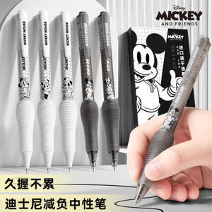 Mickey Press Medium Pen ST Head 0.5 Đen Siêu Nhẹ Soft Grip Bullet Giảm Burden Giải Nén Nhanh Khô Bàn Chải Học Sinh Bút Câu Hỏi 26.4.20