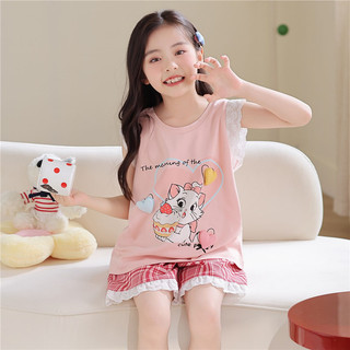 Bộ đồ ngủ bé gái – Áo ba lỗ + quần short cotton, in hình thỏ dễ thương, mặc nhà thoáng mát