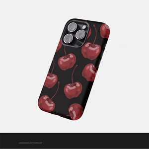 Anh Đào Đỏ Thời Trang Thích Hợp Cho iPhone 17Promax 16Pro 15 11 12 13 14 xs XR 17Air Vỏ Cứng Hai Lớp Chống Sốc EASX
