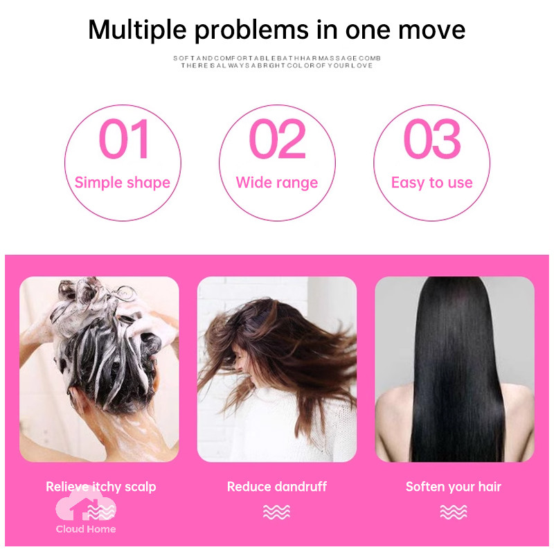 Lược gội đầu massage da đầu, lược gội đầu massage, lược chải tóc massage, lược chải tóc massage răng mềm, lược chải tóc
