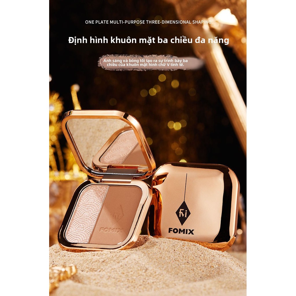 【FOMIX】Palette 2 Màu Highlighter + Contour - 1 Bảng Cho Toàn Bộ Khối Mặt & Sống Mũi | Hàng Hot Bán Chạy