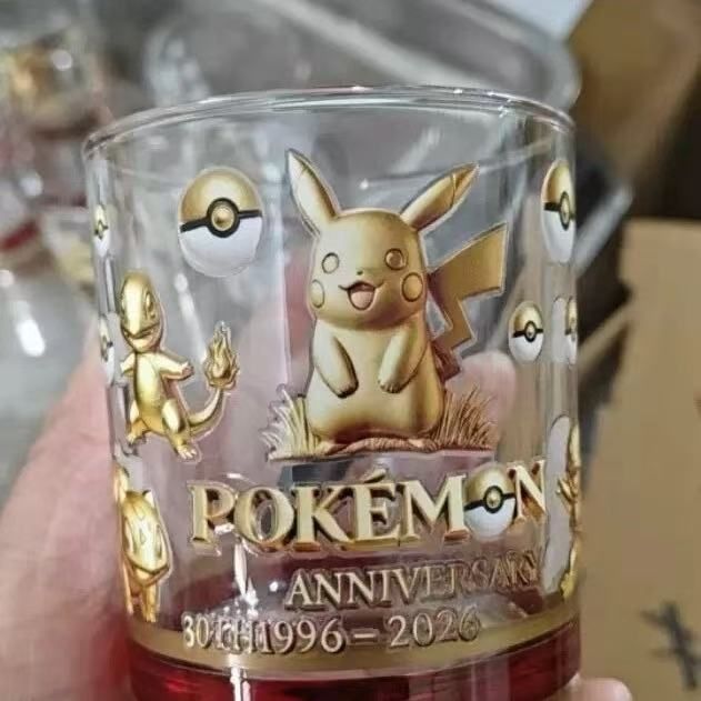 Pokémon Thủy Tinh Cốc Nước Hoạt Hình Pikachu Cà Phê Sữa Cốc Whisky Tumbler Cốc Họa Tiết Lịch Sử Drinkware Vintage Chân Dung Thiết Kế Cốc Thủy Tinh Rượu Thủy Tinh
