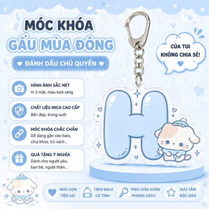 MÙA ĐÔNG móc khoá chữ cái gấu mùa đông dễ thương - TRÍ DECOR SHOP
