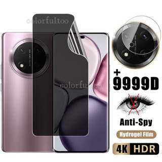 Honor X9C 5G 2in1 Phim Hydrogel Riêng Tư Chống Gián Điệp Cho Honor X9d X9c X9b X9a X 9b X 9C HonorX9C 5G 2024 Full Cover Mặt Trước Mềm Riêng Hydrogel Bảo Vệ Màn Hình Phim Ống Kính Máy Ảnh