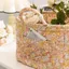Giỏ đựng đồ họa tiết hoa DAYBREAK, Giỏ đựng đồ giặt vải dung tích lớn bằng vải, Tay cầm dễ dàng mang theo Thiết kế có thể gập lại Thiết kế chăn Túi xách Bento Lưu trữ đồ lót