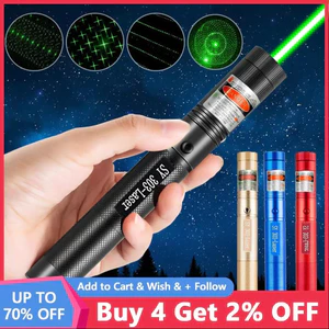 Đèn Pin Laser 303 Ánh Sáng Xanh Lá Hoặc Đỏ Chiếu Xa Cực Mạnh, Kèm Phụ Kiện Chiếu Sao Vạn Hoa Dùng Pin Sạc.