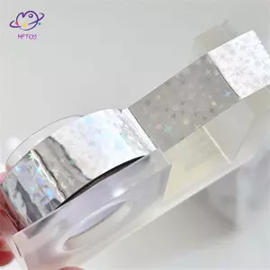 HFTOY Star Washi Tape Index Chất liệu trang trí Paaging Niêm phong Stiers Laser đầy màu sắc Băng keo trang trí ~
