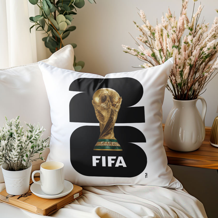 Vỏ gối Logo FIFA World Cup 2026 Vỏ gối in một mặt, Trang trí ghế Sofa phòng khách Giáng sinh (Không có lõi)