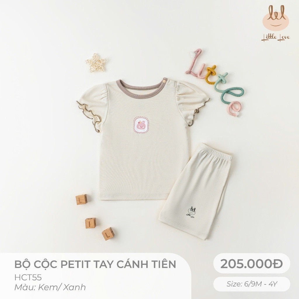 BỘ CỘC PETIT TAY CÁNH TIÊN[ SIÊU MỀM, MÁT, MỊN CO DÃN VÀ THẤM HÚT ] SZ 6M -4Y (HCT55)