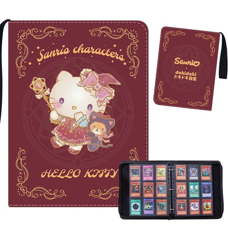 400 / 900 Chiếc Sanrio Thẻ Album Thư Mục Sách Hello Kitty 4 / 9 Khe Cắm Thẻ Bộ Sưu Tập Dây Kéo Đôi Túi Dây Kéo Thẻ Chất Kết Dính Giá Đỡ