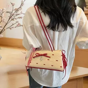 HNKMP Hàn Quốc Nơ Dễ Thương Túi Đeo Vai Thời Trang Ngọt Ngào In Nơ Túi Nơ Nữ Ins Phong Cách Hợp Thời Trang Túi Xáchmuter Túi Bé Gái Quà Tặng.
