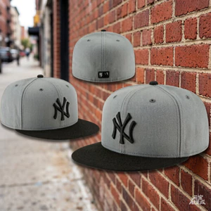 Mũ ErIa 59Fifty New York Yankees màu xám, nhiều họa tiết thêu, chống nắng, phù hợp cả nam và unisex