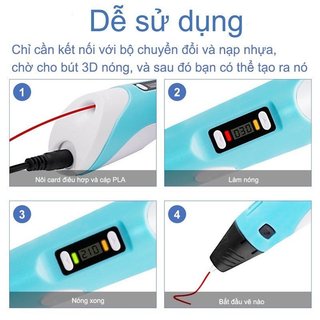 Bút in 3D Bút vẽ Nhiệt có thể điều chỉnh Màn hình LED Trẻ em Đồ chơi nghệ thuật sáng tạo PLA ABS