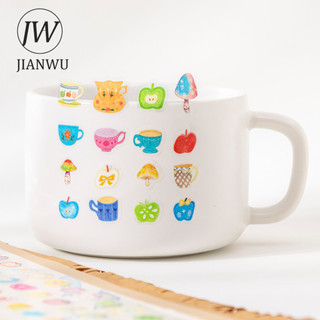 JIANWU Nhiều Màu Sắc Little Things Series Kawaii Dopamine Tree Apple Phong Cảnh Chất Liệu Cắt Băng PET Tạp Chí Sáng Tạo Văn Phòng Phẩm