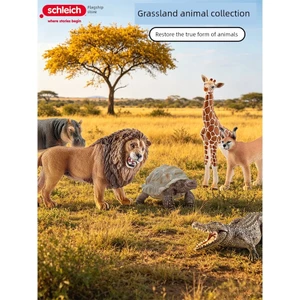 Schleich Schleich Mô Hình Mô Hình Hoang Dã Thảo Nguyên Động Vật Chắc Chắn Đồ Chơi Trẻ Em Hươu Cao Cổ Sư Tử Hà Mã