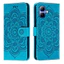Emboss Hoa Da Ốp Lưng Điện Thoại Infinix Smart 20 X6840 Ví Datura Flip Book Case Cover Funda