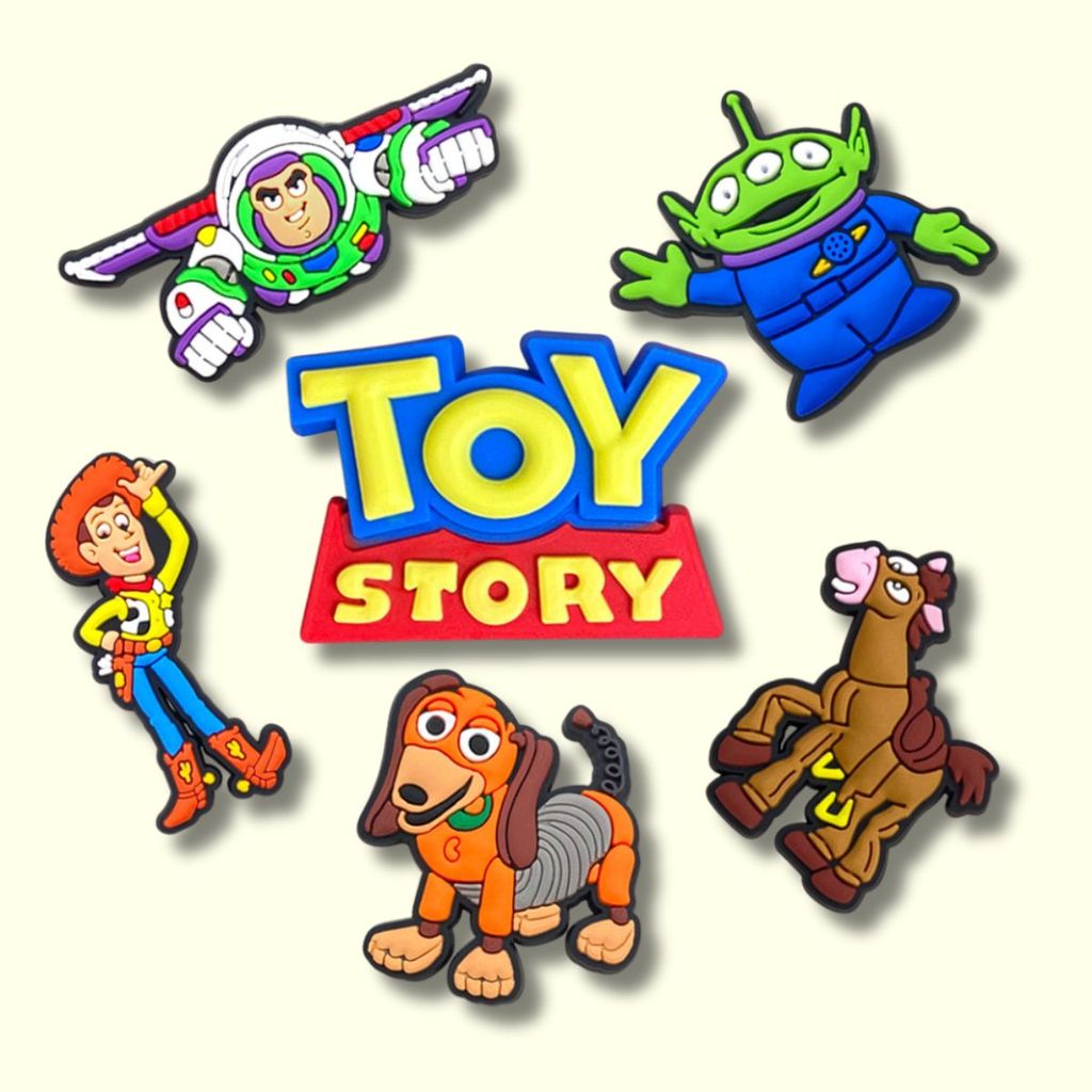 Set charm gắn dép cross TOY STORY , Nút gắn phụ kiện sticker trang trí nhựa PVC CROSS TREND