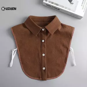 KUZHEN Nữ Vintage Màu Nâu Giả Cổ Áo Sơ Mi Ấm Áp & Phong Cách Hoàn Hảo Cho Lớp Áo Sơ Mi Phong Cách Cổ Điển, Cổ Có Thể Tháo Rời HOT