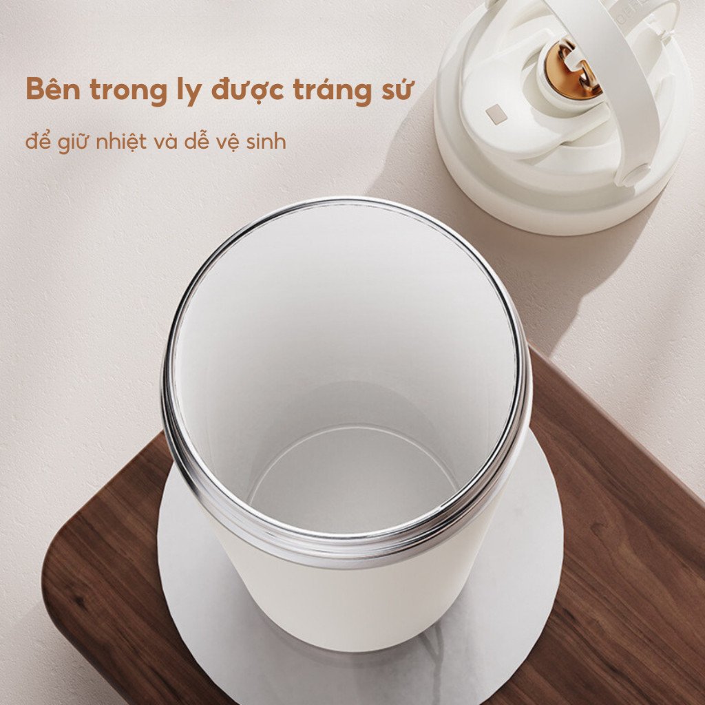 Ly giữ nhiệt khắc tên cao cấp Elegant Brown 500ml/750ml, inox 304, lõi tráng sứ 84E500C/84E750C