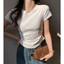 Áo thun ngắn tay xếp ly hẹp dành cho nữ Slim-Fit Slimm