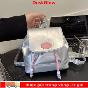 Ba lô cầm tay DUSKGLOW, Ba lô nhỏ mềm mại dễ thương, Túi đeo vai dây kéo bằng da PU thời trang dành cho sinh viên