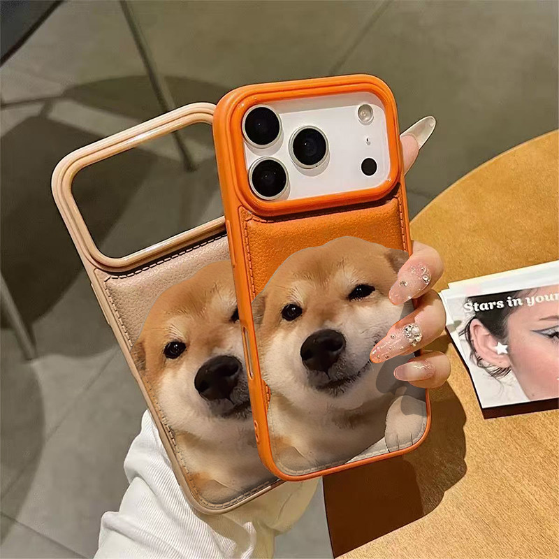 Ốp lưng da PU chó Shiba Inu dễ thương chống sốc, thiết kế độc đáo Cấp iPhone 17/16/15/14/13/12/11/X/XS Max
