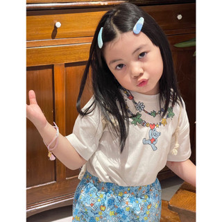 (Từ 1-12 tuổi) Áo thun ngắn tay cho bé gái，thiết kế in hình hoạt hình Hello Kitty hai mặt，cổ tròn，đa năng và thoáng khí