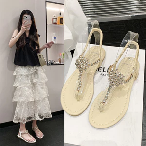 Dép xỏ ngón bằng kim cương giả, dép nữ cỡ lớn thời trang