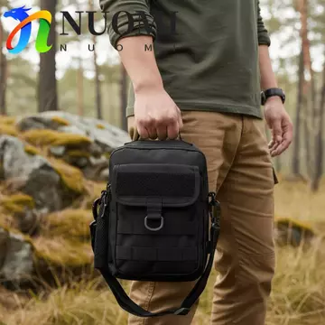 Túi đeo chéo thể thao đa chức năng NUOMI dành cho nam, Túi đeo ngực Nylon chống mài mòn dung tích lớn, Túi đeo thắt lưng Túi xách đa chức năng Túi đeo vai phong cách công nghệ tối giản đa chức năng Tú