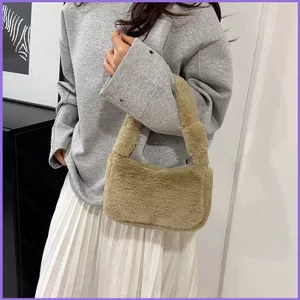 SQ11 Lông Thỏ Giả Dễ Thương Túi Đeo Vai Thiết Kế Thời Trang Đa Năng Túi Xách Nữ Nhẹ Dung Tích Lớn