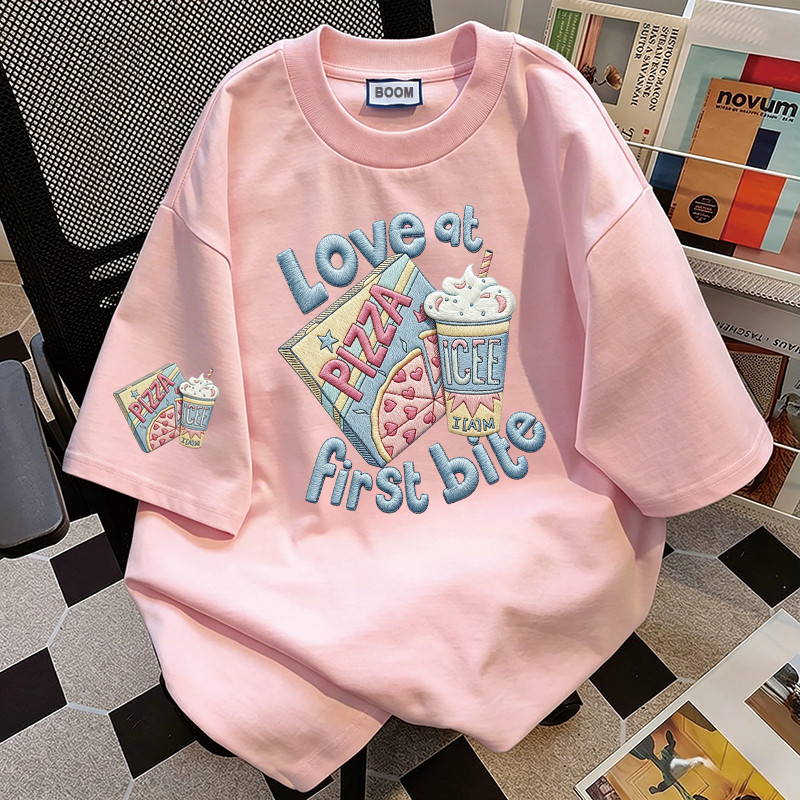 BOOM Áo thun nữ kiểu hàn quốc form rộng tay lỡ cổ tròn cotton Mát-Hè hot trend in cách dễ thương Áo phông form vừaV12